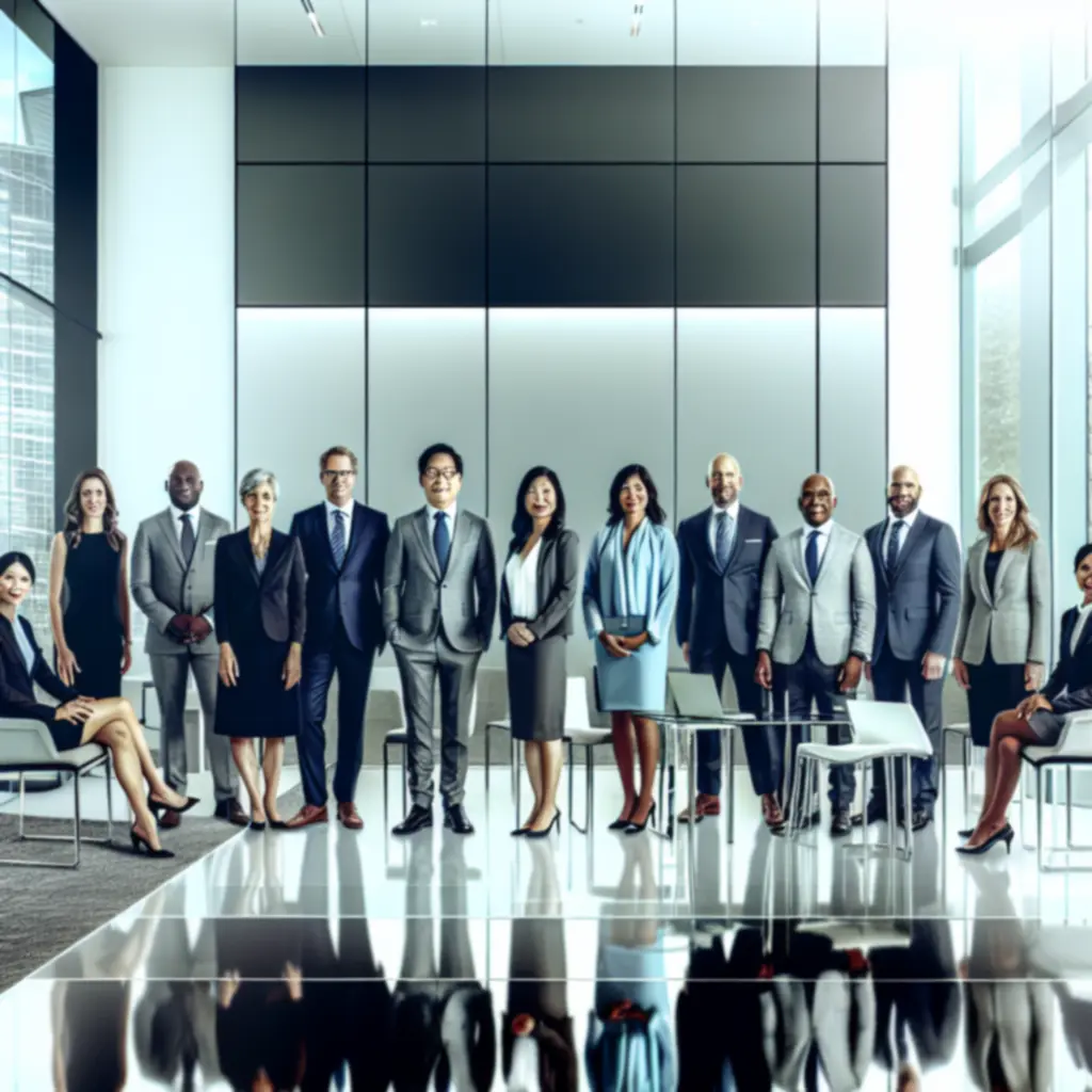 Zespół leadershipu PolishOfficefit w nowoczesnym biurze