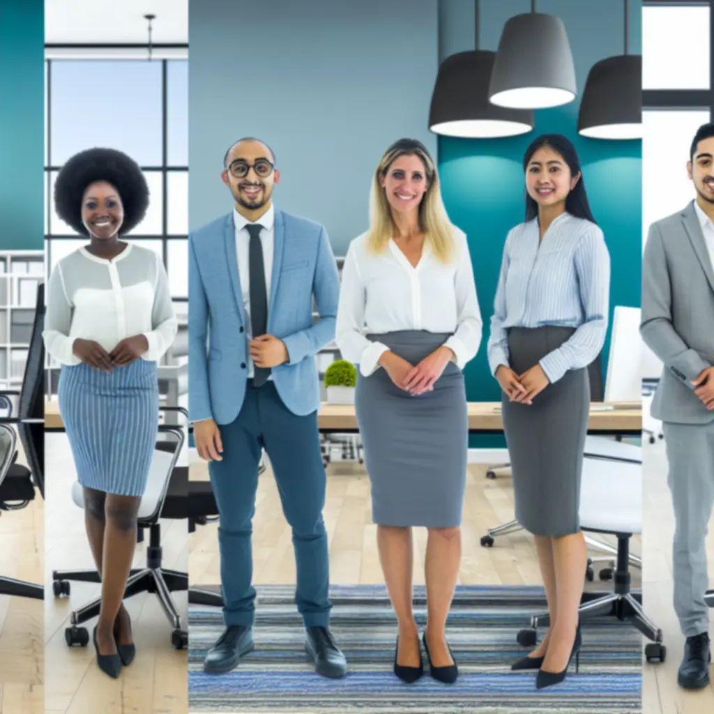 Zespół specjalistów PolishOfficefit podczas spotkania projektowego w nowoczesnym biurze